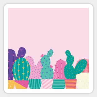 Pink Cactus Line-Up Magnet